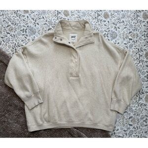 Aerie Getaway Quarter Snap Sweatshirt - L - EUC!